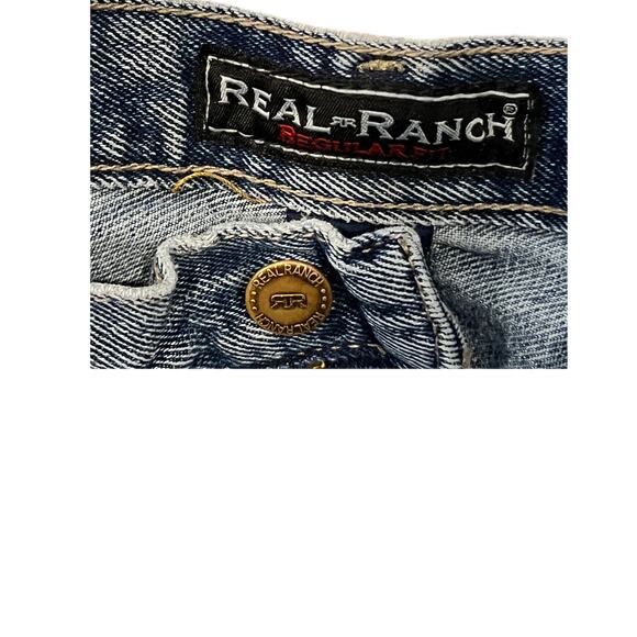 Real Ranch Straight Blue Jeans Mens 34x28 - Picture 4 of 6